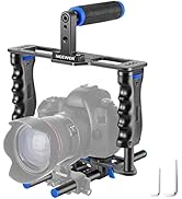 NEEWER Camera Video Cage Film Movie Making Kit, Aluminum Alloy with Top Handle, Dual Hand Grip, T...