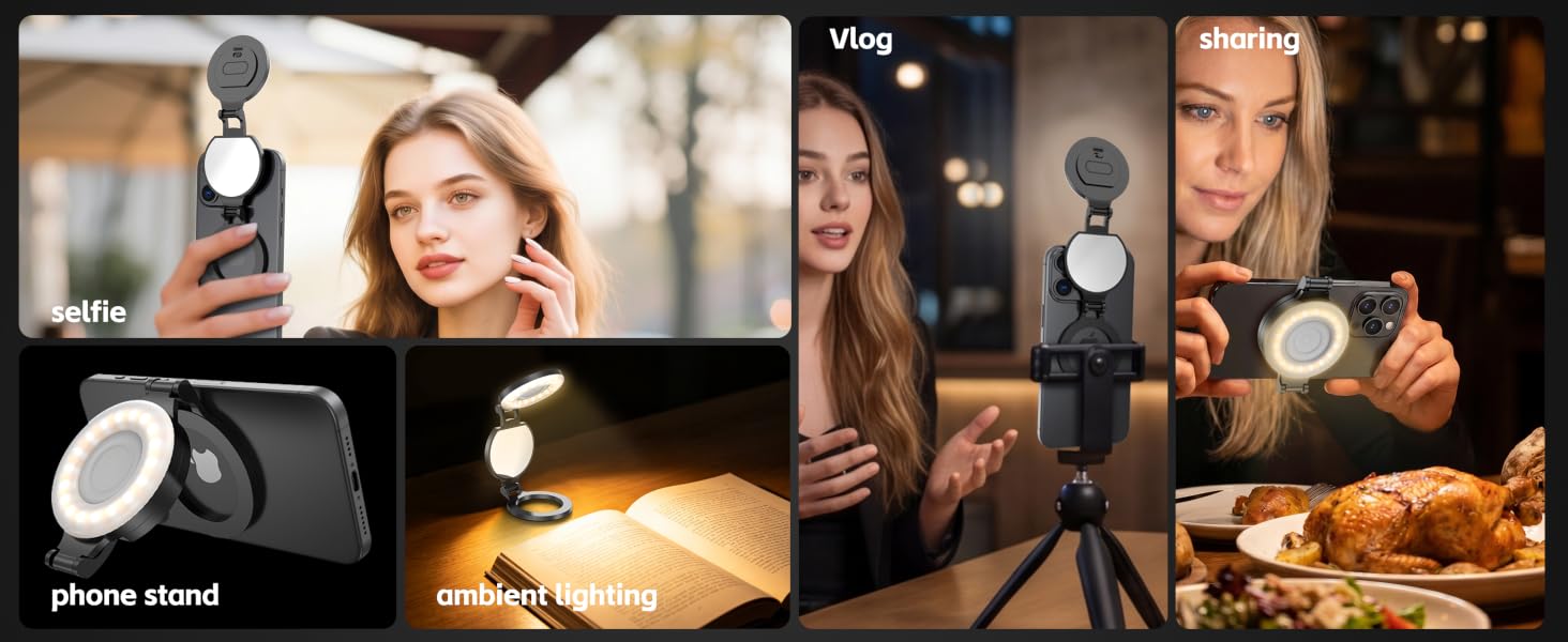 luces telesin magnetic phone camera grip ring light for desk ring light tripod ring lights