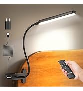 Glocusent 38 LED Clip On Light: 5W Eye Caring Book Lights for Reading at Night - 5 Color &amp; 5 Brig...