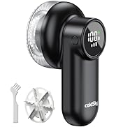 coldSky Rechargeable Fabric Shaver, Lint Shaver with Digital Display, Sweater Shaver with 6-Leaf ...