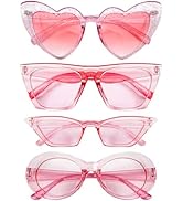Matcheck 4 Mixed Style Sunglasses Retro Pink Girls Party Favors Colored Classic Costume Bulk Glas...