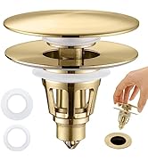 ???????????????? Universal Bathroom Sink Stopper - Pop Up Sink Drain Stopper, Push Button Flixfil...