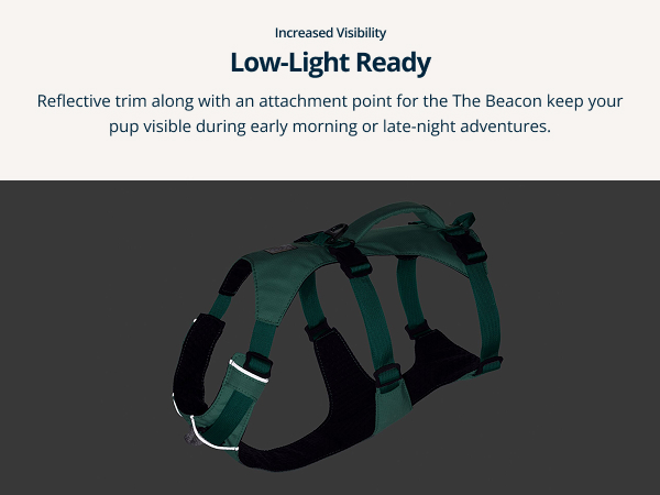 Big dog harness with no-pull front clip and durable lift assist handle.