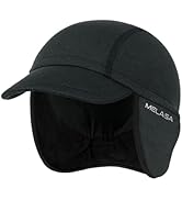 MELASA Winter Fleece Cycling Cap, Ear Warmers Skull Cap Helmet Liner with Sun Visor, Bike Hat Run...