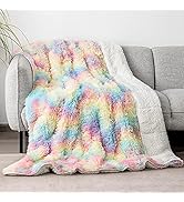 Cottonblue Weighted Blanket 15lbs Queen Size, Soft Faux Fur Sherpa Blanket, Reversible Fluffy Fle...