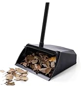 Eyliden Large Commercial Dustpan with Comb Teeth, Upright Heavy Duty Dust Pan for Restaurants Gar...