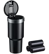 xuenair Cup Holder Trash Can with Lid for Car Home Office, 960ML Large Capacity Small Tesla Trash...