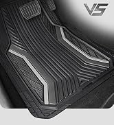CAR PASS Heavy Rubber car mats, Deep Waterproof car Floor mats All Weather, Universal Trim Fit fo...