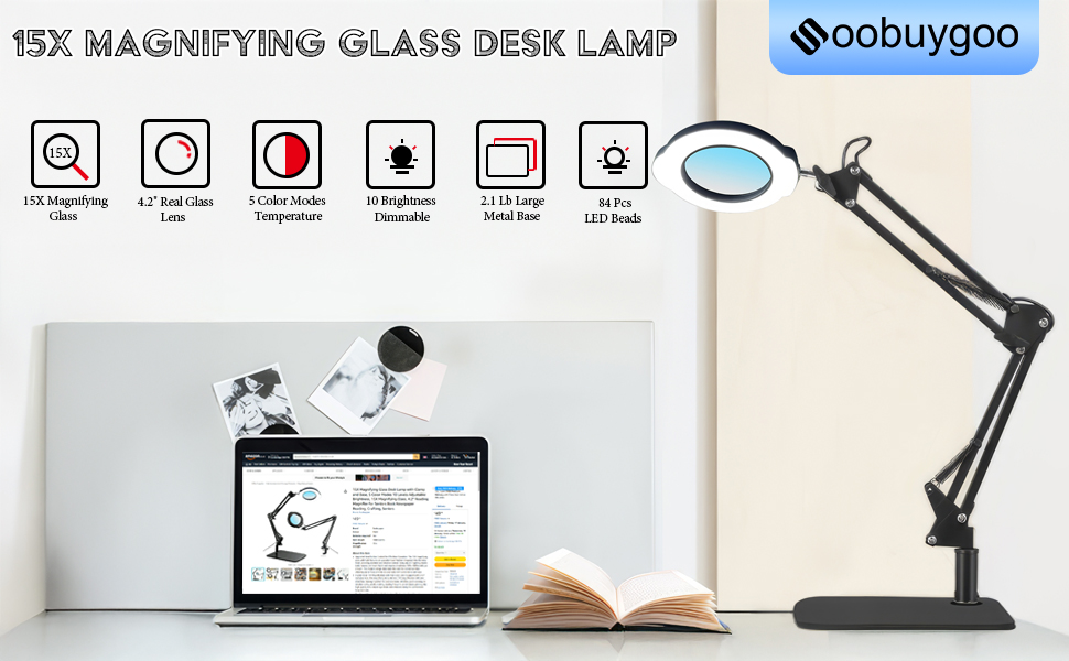 15X Magnifying Glass Lamp