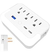 Portable Outlet Extender with Motion Sensor lamp,Power Strip with 3 Outlet and 3 USB Ports(2 USB-...