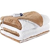 STHYTON Heated Blanket 72"x84" Full Size, Dual-Sided with Soft Flannel &amp; Sherpa Fabric, Electric ...