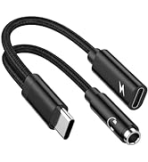 2 in 1 Samsung USB Type C to 3.5mm Headphone and Charger Adapter for Galaxy S23/S22/S21/S24,60W P...