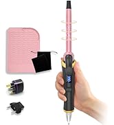 Ukliss Mini Travel Curling Iron for Short Hair, Small Curling Iron with UK/EU Plug &amp; Heat Mat, Fa...