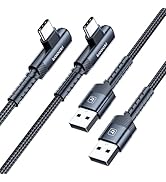USB to USB C Cable [6.6ft, 2Pack ] USB A to Type C Right Angle Charger Cord 90 Degree Braided Fas...