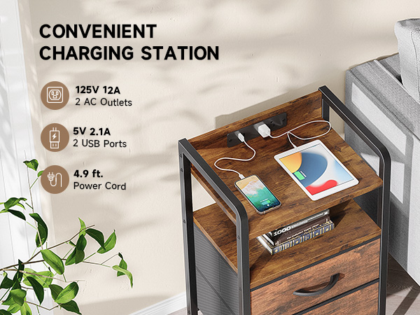nightstands with charging station