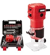 TEENO Wood Router, 650W Compact Router Tool for Woodworking, Hand Wood Trimmer with 12Pcs 1/4" Bi...