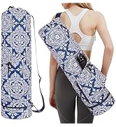 sportsnew Yoga Mat Bag with Water Bottle Pocket and Bottom Wet Pocket, Exercise Yoga Mat Carrier ...