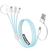 Travel Essentials, 4 in 2 Multi Charging Cable for Apple Watch Charger/iPhone Charger,USB C Cable...