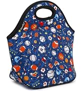 FlowFly Neoprene Kids Lunch box Insulated Soft Bag Mini Cooler Thermal Meal Tote Kit for Boys, Gi...