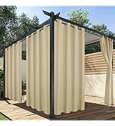 HolidayIdeas Outdoor Curtains for Patio Waterproof, 4 Panels - 54 x 84 Inch - Privacy Protection ...