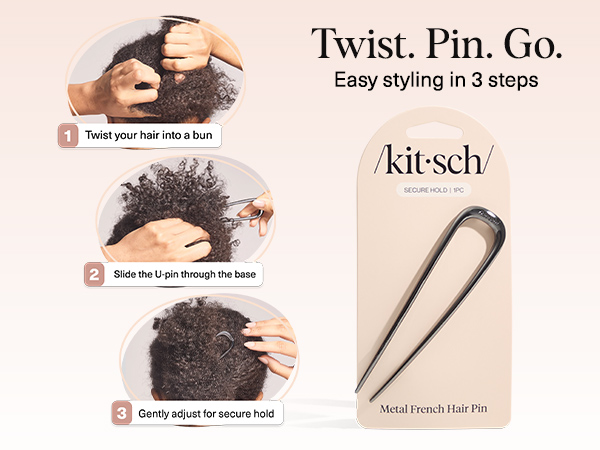 Metal French Hair Pin for Women - Elegant Hair Accessories for Women, Ideal for Buns &amp; French Twist