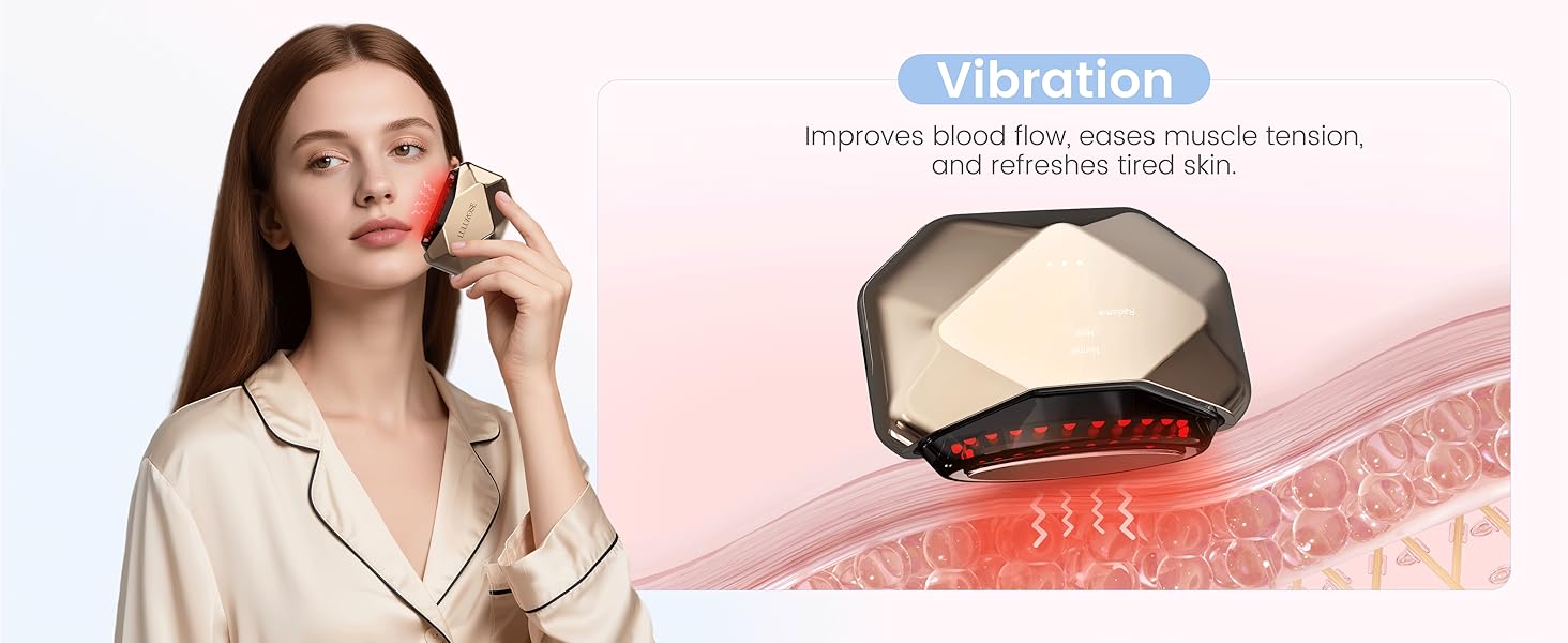 LULUROSE Facial Massager with Cold Heat Light Vibrating for Face