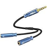 MillSO 3.5mm 4 Pole TRRS Audio Splitter Cable Nylon Braided Stereo Aux Splitter for 2 TRRS Headse...