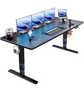 HUANUO 71x30 Inch Large Brushless Motor Electric Standing Desk, Height Adjustable Office Desk wit...