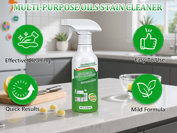 clean up kitchen oil stains