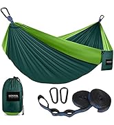Kootek Camping Hammock, Portable Hammocks with Tree Straps &amp; Attached Carry Bag, Camping Essentia...