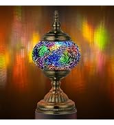 Marrakech Turkish Lamp Mosaic Table Lamps with Tiffany Style, Handmade Moroccan Lamp with Bronze ...