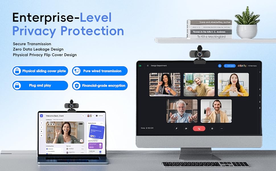 low light correction webcam for home office video conferencing