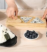 MULIRE Onigiri Bamboo Mold Set, Triangle Press Plate Rice Ball Mold for Japanese Gifts, Musubi Mo...