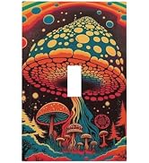 PPZCXWP Fantasy Magical Cute Mushroom Forest Light Switch Covers 1 Toggle Single Toggle Wall Plat...