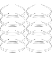 10 Pack Gold Silver Skinny Thin Slim Triple Layered Wire Metal Headbands Base Elastic Alice Hairb...