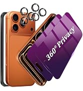 [2+2Pack]for iPhone 17 Pro Max 360 Degree Purple Privacy Screen Protector with Camera Protector, ...