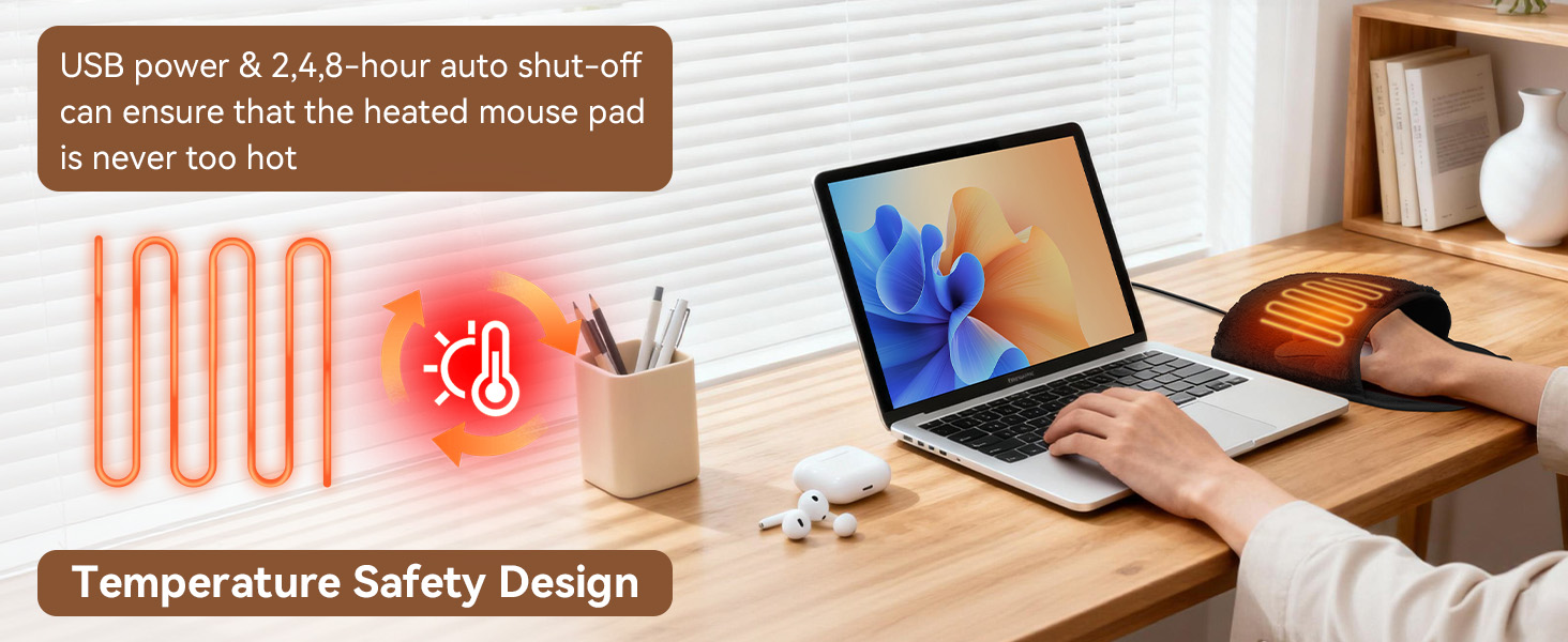 Heated Mouse Pad Hand Warmer for Desk Office