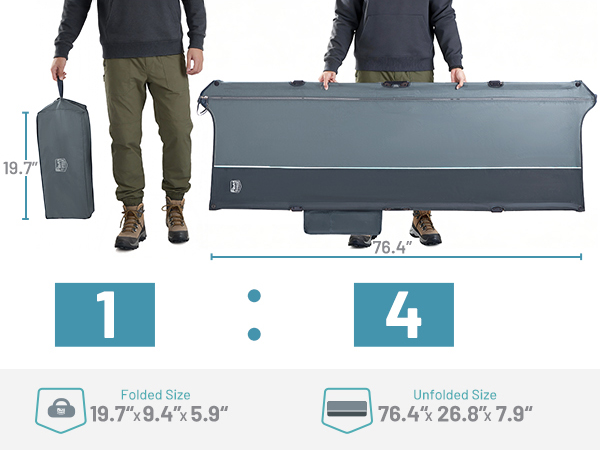 COMPACT AND PORTABLE FOLDING CAMPING COT