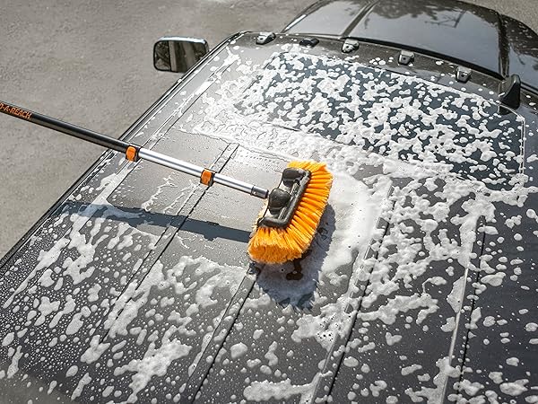 Window washing kit squeegee with extension pole