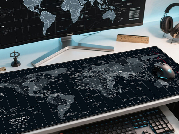 accessoires sous main bureau table cover computer deskpad extended table ordinateur noir matt black