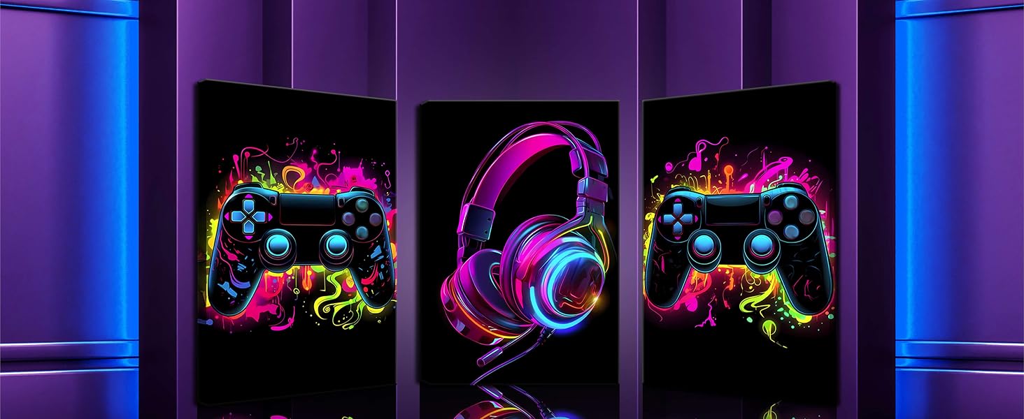 Neon Gaming Video Game Room Wall Art
