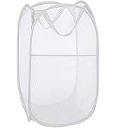 BATTOO Deluxe Strong Mesh Pop up Laundry Hamper Basket with Side Pocket for Laundry Room, Bathroo...