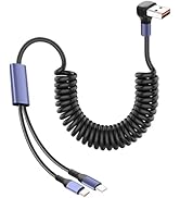 JSADZKJ Coiled Multi USB Charging Cable 2 in 1 Multiple USB to Type C Port Fast Charging Cord 90 ...