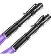 COSOOS 2 UV Black Light Flashlight, 2 Pack 395nm Mini Pen Light with Clip, Waterproof Ultraviolet...