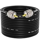 YOTENKO CB Coax Cable, RG58 Coaxial Cable 75ft,UHF PL259 Male to PL259 Male Cable 50 Ohm Coax Low...