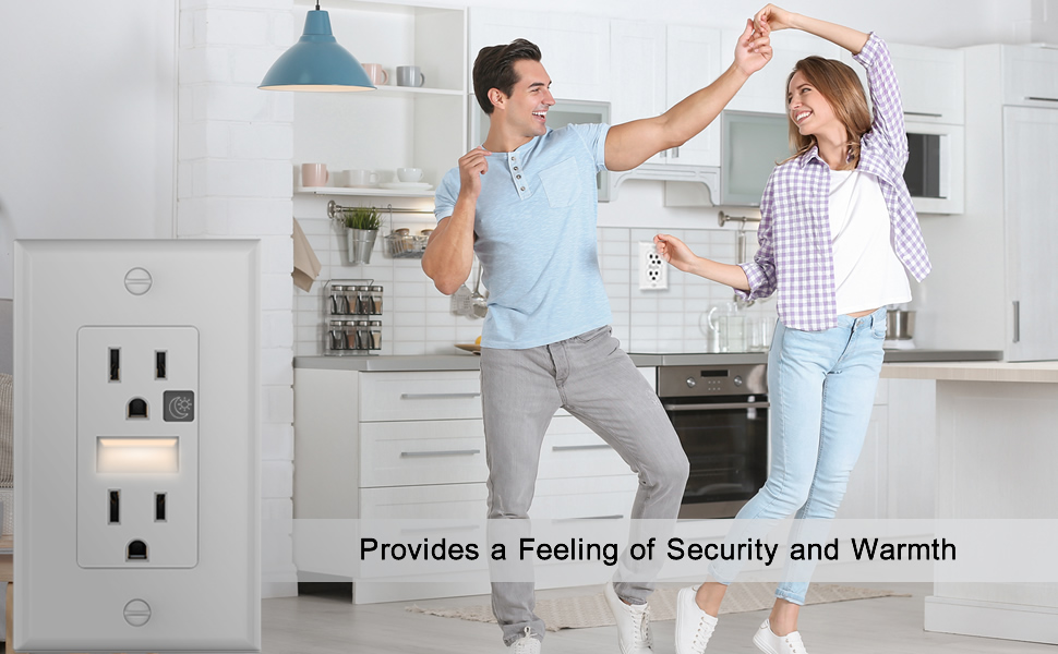  SOZULAMP nightlights wall mount outlet receptacle,Illuminated guidelight Tamper resistant,15A 125V