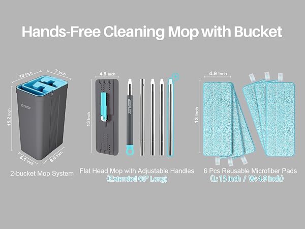 Hands-Free Cleaning Mop with Bucket