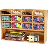 Dicunoy Desktop Pen Holder Organizer, Bamboo Art Supply Storage Caddy Holds 300 Pencils and Marke...