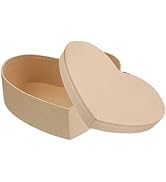 Mobestech Box Love Kraft Paper Box Heart Shaped Cosmetics Case Anniversary Presents Paper Mache L...