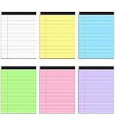 AILZFEI Colored Legal Pads 8.5 x 11 Wide Ruled, Note Pads Sturdy Back Writing Pads 30 Sheets/Pad,...